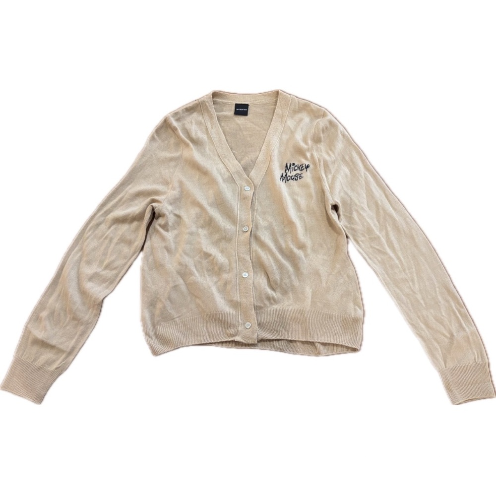 Disney Mickey Mouse Tan Cardigan Sweater - Picture 5 of 9